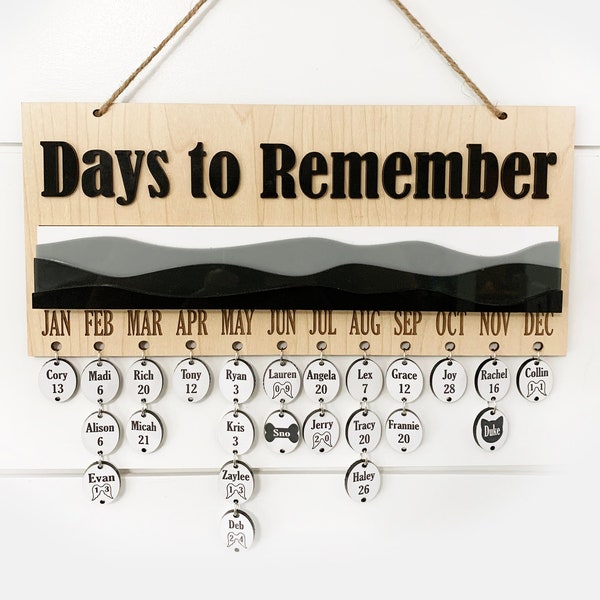 Days to Remember Calendar Etsy