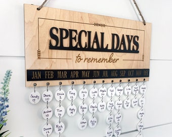 Envío directo a mamá Tablero de cumpleaños Días para recordar Calendario Tablero Regalos Letrero Cumpleaños familiares-Aniversario Cielo Único y envuelto para regalo