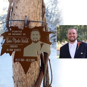 Plaque for Tree Dedication Donors Memorial Tree Garden Plaque- Oak Spruce Maple Personalized Marker Sign Leaf Shape Metal Adjustable Large