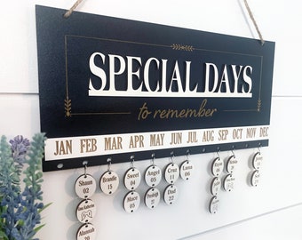 Regalos para abuela o mamá Días especiales para recordar Calendario de granja Fechas de cumpleaños Letrero de regalo Cumpleaños familiares y aniversario en el cielo