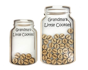 Gift for Gaga Nonna on Mother's Day Personalized Keepsake Cookie Jar   Grandparents with Grandchildren's Names Little Cookies Great Grandma