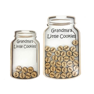 Gift for Gaga Nonna on Mother's Day Personalized Keepsake Cookie Jar Grandparents with Grandchildren's Names Little Cookies Great Grandma image 1