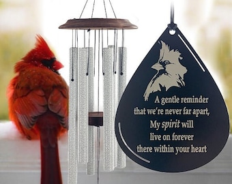 Sympathy Wind Chime Deep Tone Large Memorial Remembering Mom Custom Gift After Loss Of Dad or Loved One an outdoor tribute