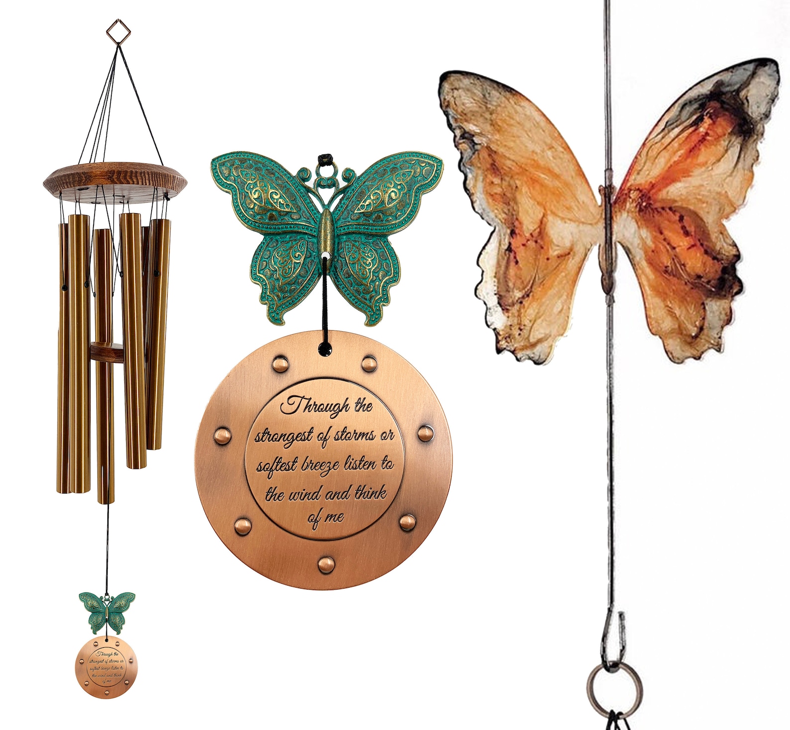 Memorial Butterfly Wind Chime 26 inch Rustic Custom Gift with Etsy
