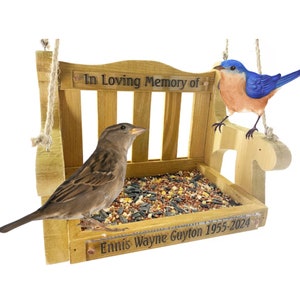 Mother's Day Gift Gifts for Grandma Bird Feeder Memorial Personalized after Loss of Loved one Swing Bench Sympathy Porch Deck for Outdoor