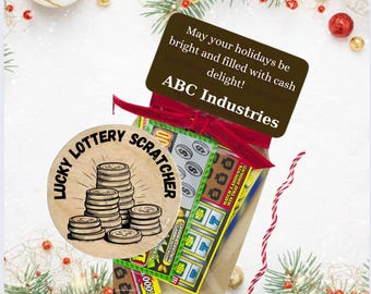 Regalos de Navidad para empleados, juego de billetes de lotería para raspar con soporte, obsequios de agradecimiento para las fiestas, obsequio de agradecimiento personalizado a granel para empleados