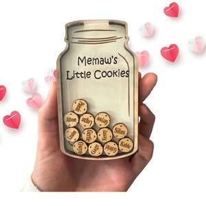 Gift for Gaga Nonna on Mother's Day Personalized Keepsake Cookie Jar Grandparents with Grandchildren's Names Little Cookies Great Grandma image 3