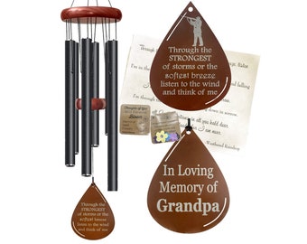 Memorial Gift Deer Hunting Sympathy Gifts in Remembrance of a Loved One Personalized Wind Chime After Loss of Mom Dad Grandpa-Gift Wrapped