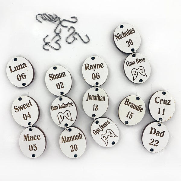 Additional Circle Tags: ENGRAVED for Calendar Wood Signs Family Birthdays & Heaven Days Board - Calendar Sets Sold Separately