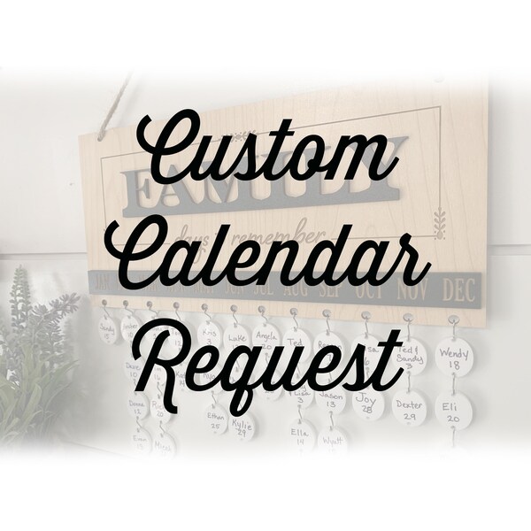 Special Order Calendar Etsy Special Order Calendar Etsy