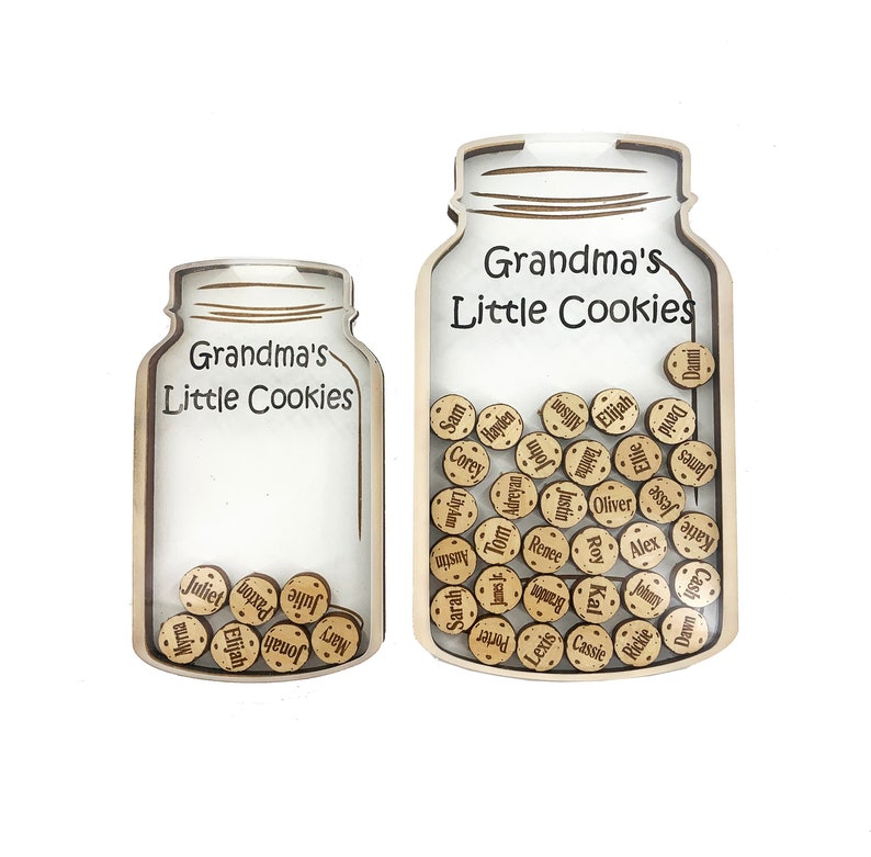Gift for Gaga Nonna on Mother's Day Personalized Keepsake Cookie Jar Grandparents with Grandchildren's Names Little Cookies Great Grandma image 1