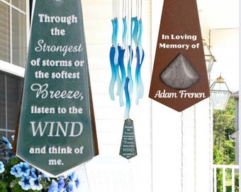 Regalos de apoyo a empleados de la empresa después de una pérdida, vidrio marino, olas azules o verdes, ángel conmemorativo, carillón de viento, regalo de condolencia en memoria de muchos