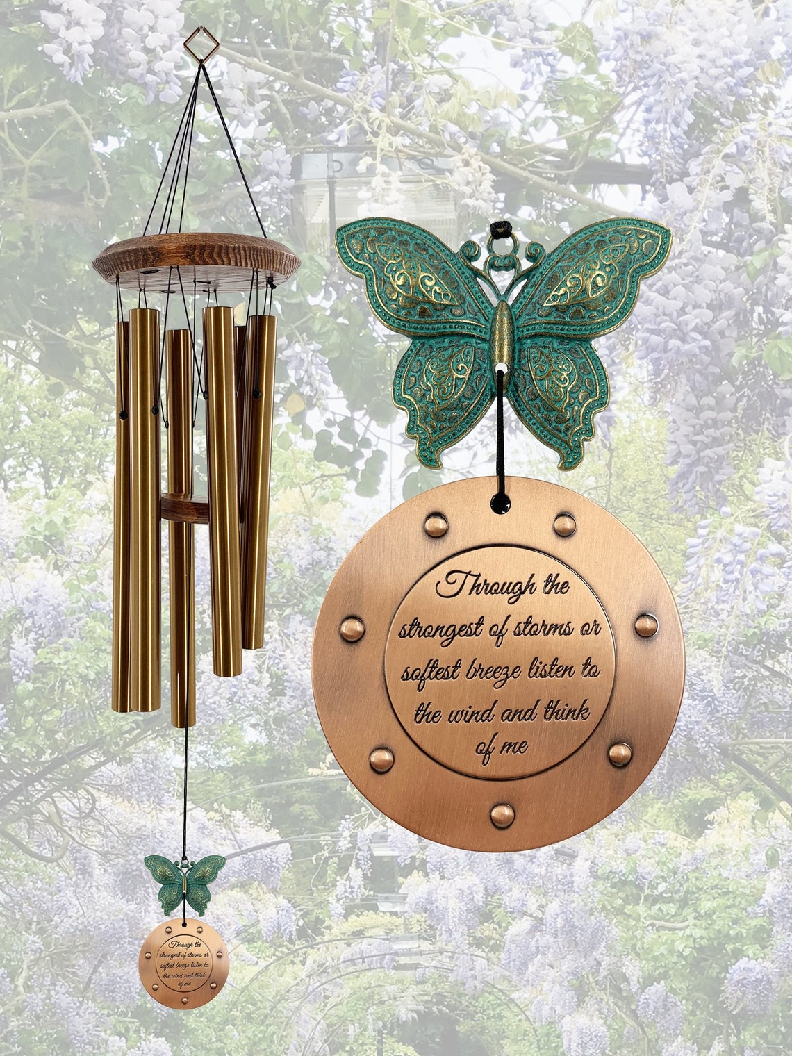 Memorial Butterfly Wind Chime 28 inch Through the Strongest of Etsy