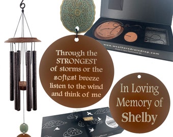 Memorial Wind Chime Gift Personalized Wrapped Directly Copper Teardrop Sympathy Outdoor Gift Pack Top Selling with Deep Tone