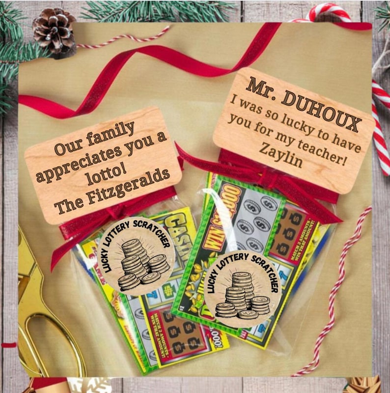 Employee Christmas Gifts Set Lottery Ticket Scratcher With Holder Thank ...