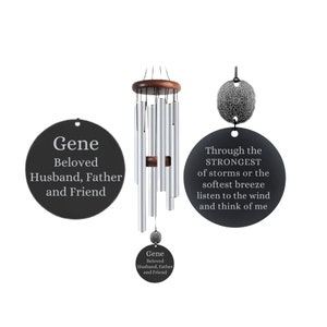 Memorial Personalized Wind Chimes Gift in Sympathy for Women or Men Patio Decoration Gifts in Memory Bereavement Listen to the wind Outdoor