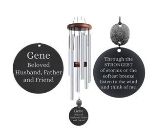 Memorial Personalized Wind Chimes Gift in Sympathy for Women or Men Patio Decoration Gifts in Memory Bereavement Listen to the wind Outdoor