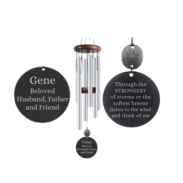 Memorial Personalized Wind Chimes Gift in Sympathy for Women or Men Patio Decoration Gifts in Memory Bereavement Listen to the wind Outdoor