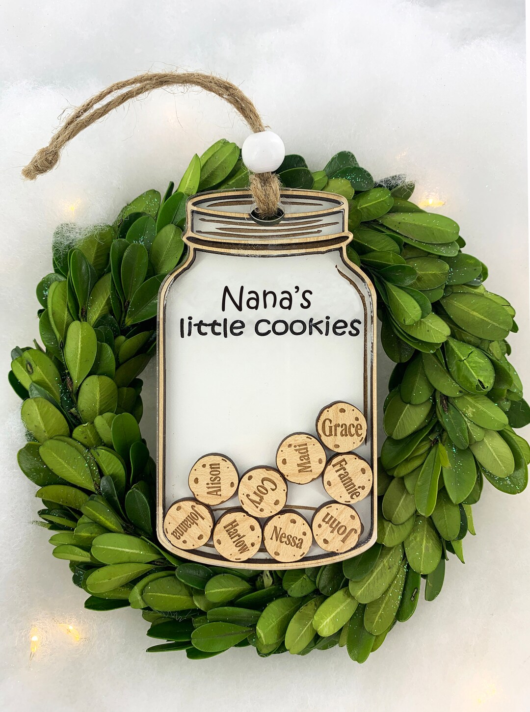 Grandma Gift Personalized Keepsake Cookie Jar Ornament or Stand