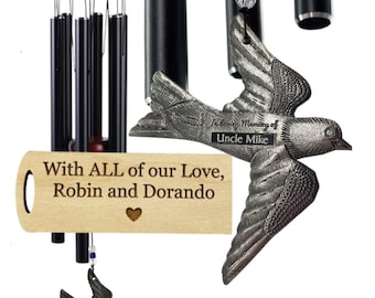 Personalized Sympathy Gift in Memorial of Loved One | Best Seller Sympathy Gift | Outdoor Wind Chime  | Loss of Mom or Dad | Direct Shipping