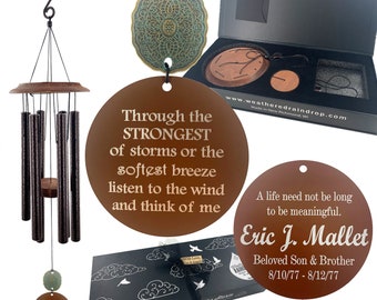 Campanas de viento de condolencias por la pérdida de una vida, regalos en memoria de una hija o hermana, un recuerdo conmemorativo único en honor a un hermano, madre y padre