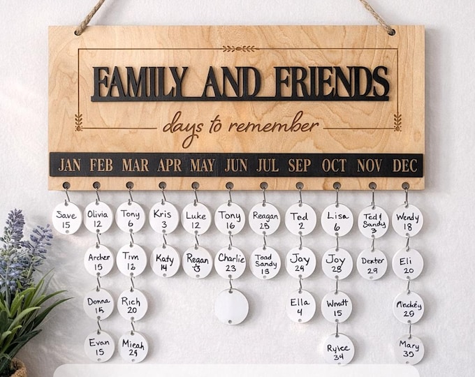 Gift for Mom & Grandma | Birthday Reminder Board | Family Days to Remember Calendar | Useful Gift for Mom | Farmhouse Decor