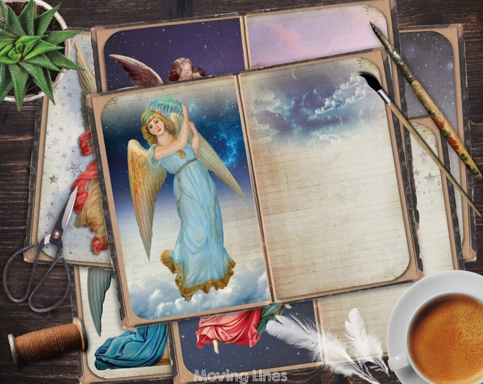 Angel Cards, Junk Journal Pages, Angel Book Pages, Printable Scrapbook ...