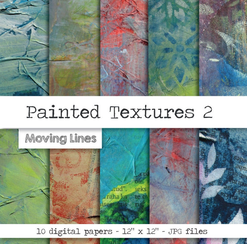 Fine Art Digital Paper Grunge Scrapbooking Hand Painted Etsy
