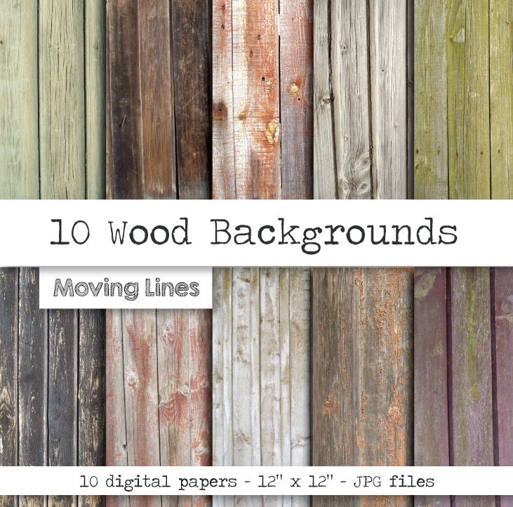 Wood Digital Papers Colored Wood Backdrop Grunge Wood Grain Etsy