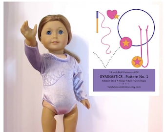 18" Doll Pattern _ GYMNASTICS Play Set Patterns 1 & 2 _ Beam, Mat, Rhythmic Accessories + More_ EASY! _ Digital Download _ PDF Pattern