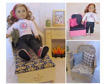18" Doll Pattern _ Furniture _ Arm Chair & Accessories Pattern _ EASY! Make from Wood or Foam Board _ BONUS Guide  _ Digital Download _ PDF