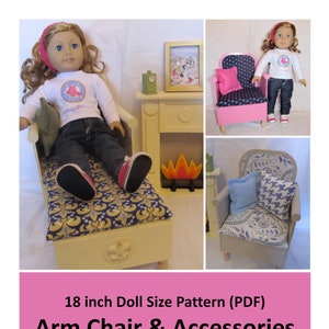 Patrón de muñeca de 18" _ Patrón de muebles _ Patrón de sillón y accesorios _ ¡FÁCIL! Hazlo con madera o cartón pluma _ Guía ADICIONAL _ Descarga digital _ PDF