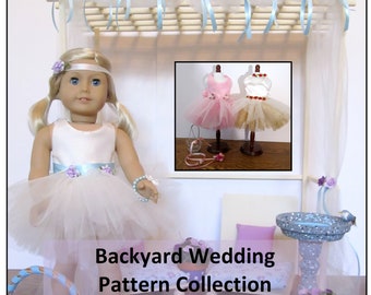 18" Doll Pattern _ Back Yard Wedding Play Set _ Flower Girl Outfit + Pergola & Accessories _ EASY! Digital Download _ PDF Pattern