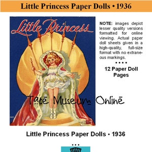 Vintage Paper Dolls _ Little Princess Paper Dolls_ADORABLE! Digital Download_PDF_Vintage Paper Crafts + Toys_Collage Sheets_Ephemera