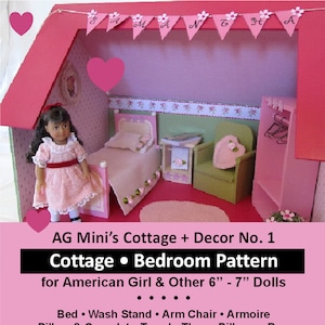 Mini Doll House Pattern _ Cottage Room + FURNITURE & Décor No. 1 _ Wood or Foam Board + Bonus Guide + Printables _ Digital Download _ PDF