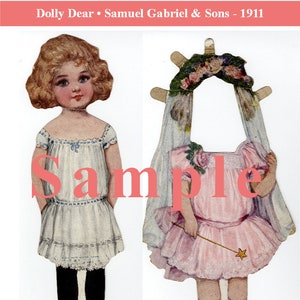 Paper Doll _ Antique - Vintage Dolly Dear Paper Dolls _ PDF _ Digital Download _ Collage Sheet _ Vintage Paper Crafts & Toys _ Ephemera
