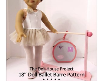 18 inch Doll PATTERN _ Ballet Barre & Costume Cart _ 18" Doll Furniture _ Wood or Foam Board + Bonus How-To Guide _ Digital Download _ PDF