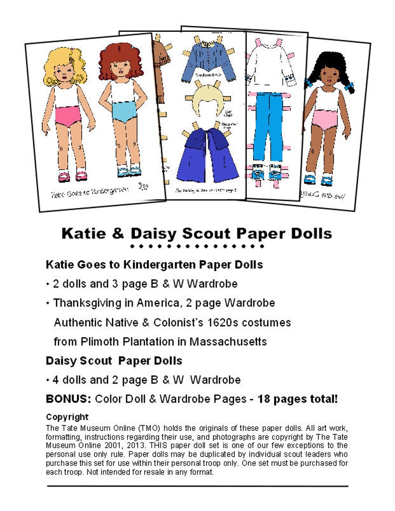 Paper Doll _ Digital Paper Dolls _ KATIE Sets 13 _ Girl Etsy