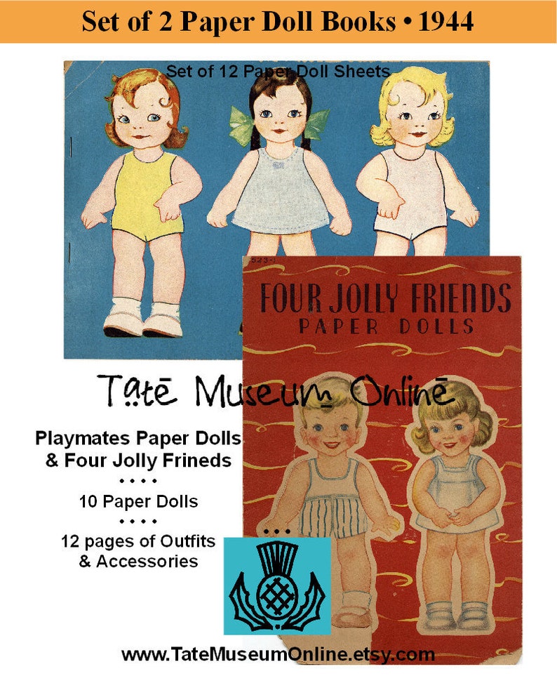 Paper Doll _ Vintage Paper Dolls _ 2 Books 16 Pages _ PDF _ Digital