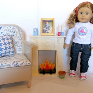 18" Doll Pattern_Fire Place + Accessories_18" Doll Furniture Pattern _ Easy to Make! BONUS Living Room Printables _ Digital Download_PDF