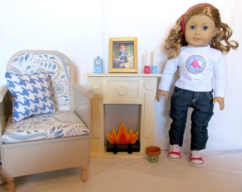 18" Doll Pattern_Fire Place + Accessories_18" Doll Furniture Pattern _ Easy to Make! BONUS Living Room Printables _ Digital Download_PDF