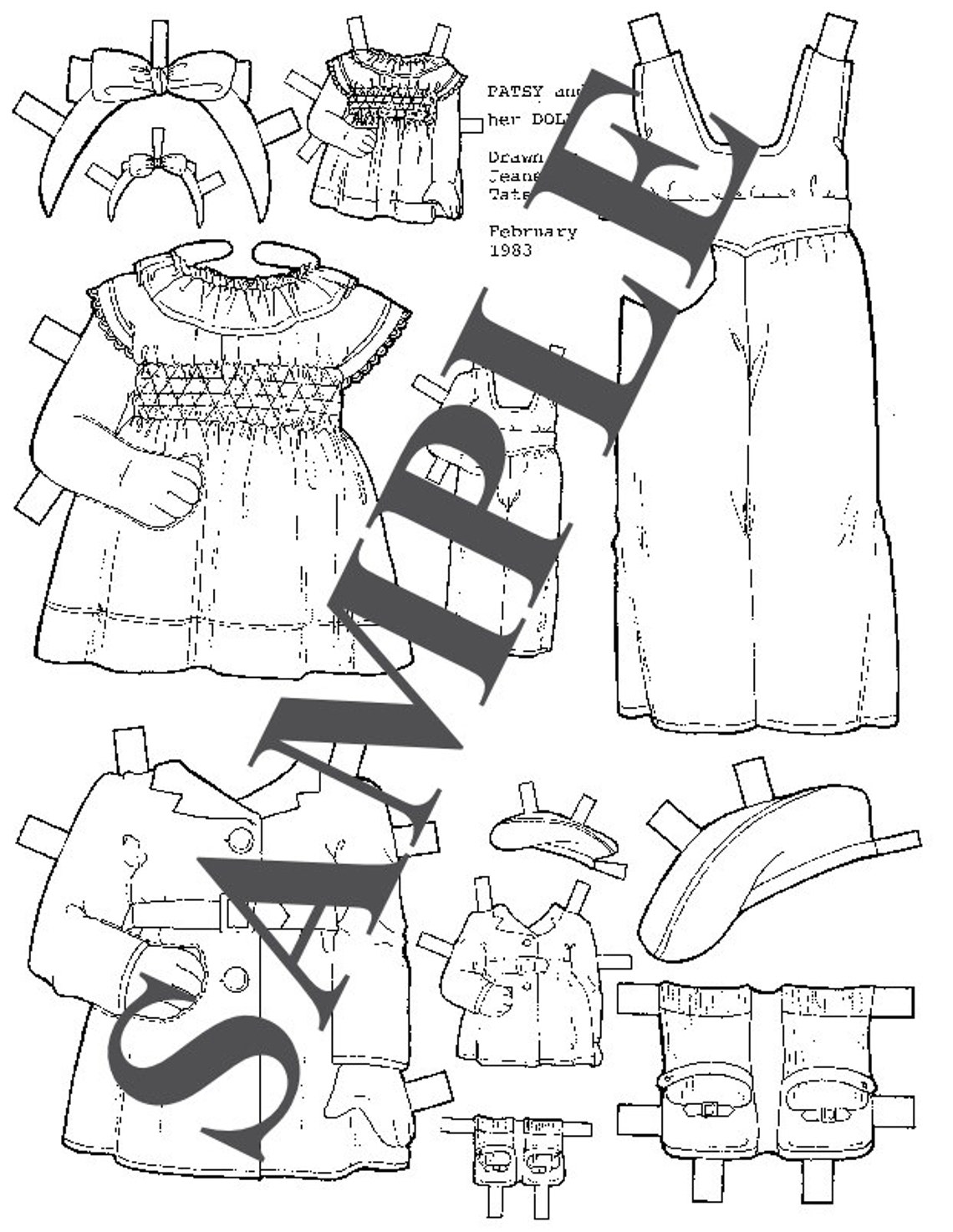 Patsy Coloring Pages Paper Doll _ Vintage Patsy + Her Doll SET_B & W Coloring Book Style ...