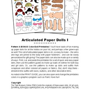 May include: A printable paper doll set with a variety of outfits and accessories. The set includes a girl doll, a boy doll, and a variety of clothing options. The paper dolls are articulated, so the arms and legs can be moved. The set also includes a bonus color-doll printable. The paper dolls are perfect for kids who love to play dress-up.