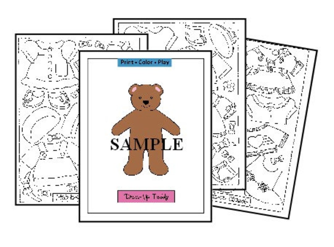 Bambole di carta Set di travestimenti da orsacchiotto guida