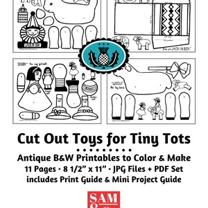 Printable Cut Out Toy Set + SVG - CUT Files_antique Paper Toys_cut Out Toys for Tiny Tots ...