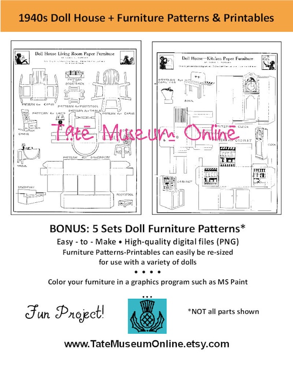 Dollhouse Furniture Printable Paper Craft