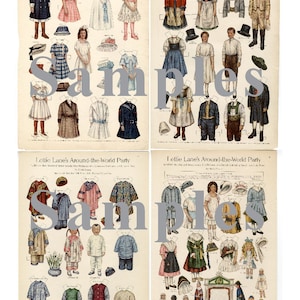 Paper Doll Vintage Lettie Lane Round the World Paper Dolls - 13 pages _ Folk Costume Dolls _ Digital Download _ PDF + BONUS Guide