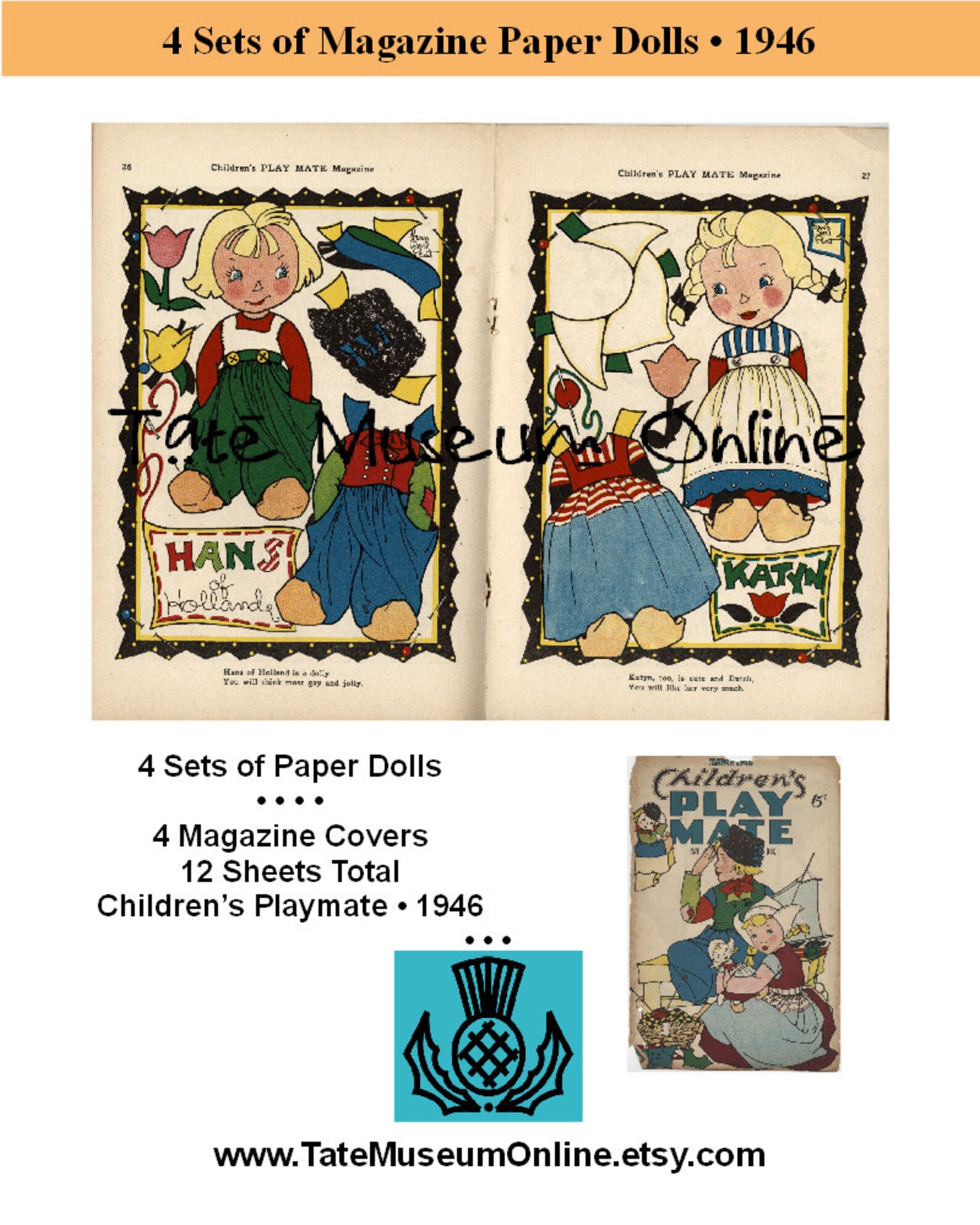 Paper Doll _ Vintage Magazine Paper Dolls Covers 12 Pages Etsy