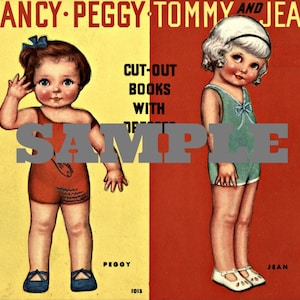Vintage Children Paper Doll Book 1930s_ Digital DOWNLOAD _ PDF _ Paper Cut Outs _ Paper Toy _ Paper Crafts_ Vintage Fashion _ Ephemera