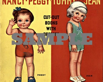 Vintage Children Paper Doll Book 1930s_ Digital DOWNLOAD _ PDF _ Paper Cut Outs _ Paper Toy _ Paper Crafts_ Vintage Fashion _ Ephemera